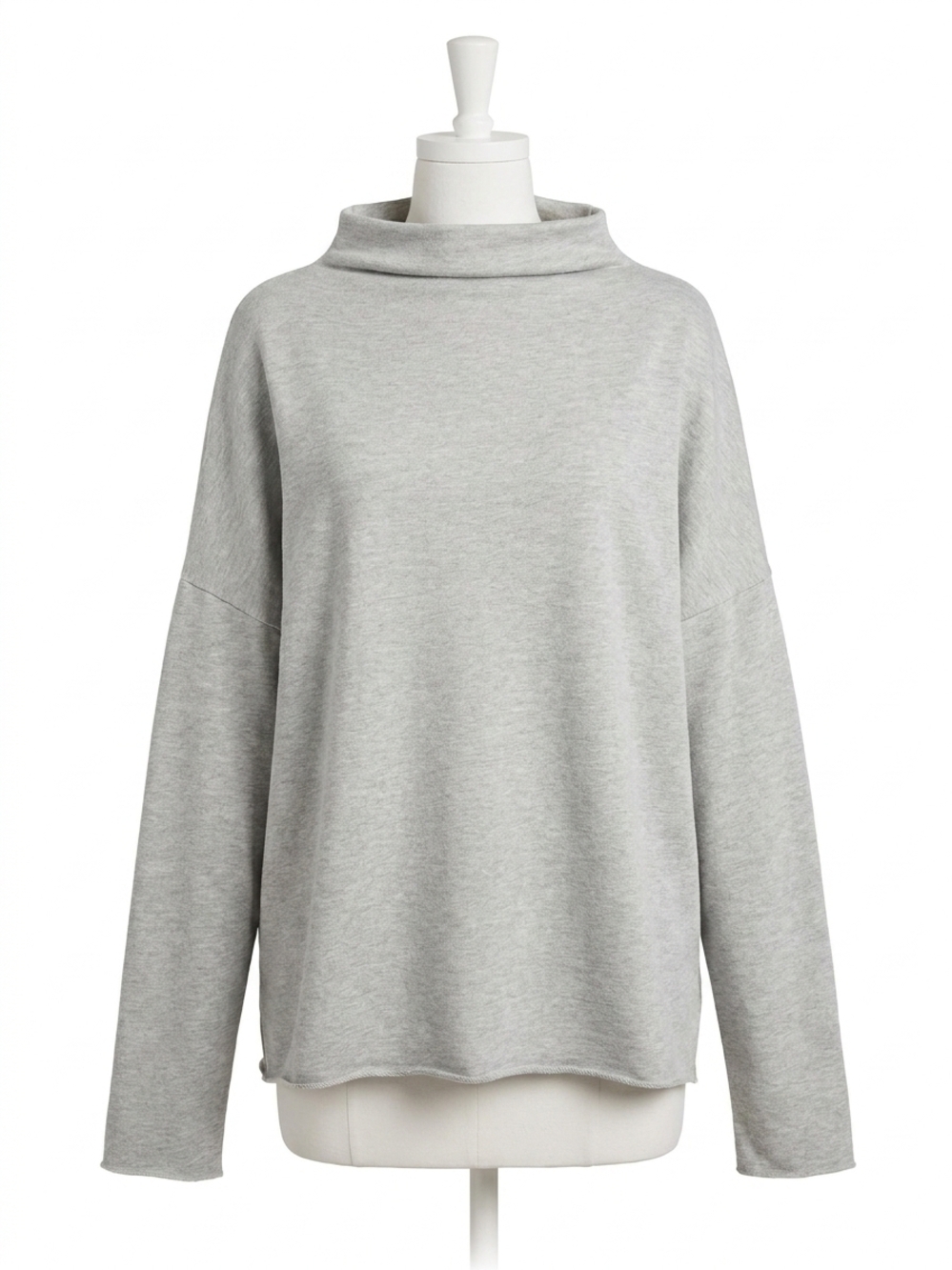 NEW MICHAEL STARS laurel mock neck top in heather grey